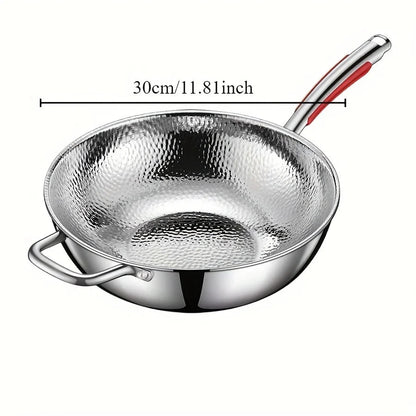 Premium Stainless Steel Round Bottom Wok 30 cm 6