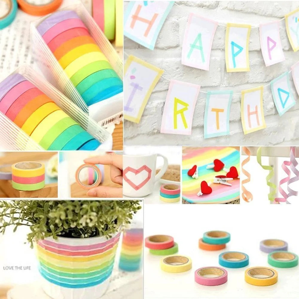 Rainbow Washi Tape | 5mm Decorative Adhesive Paper 2