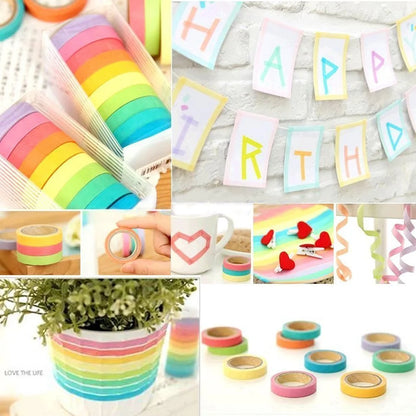 Rainbow Washi Tape | 5mm Decorative Adhesive Paper 2