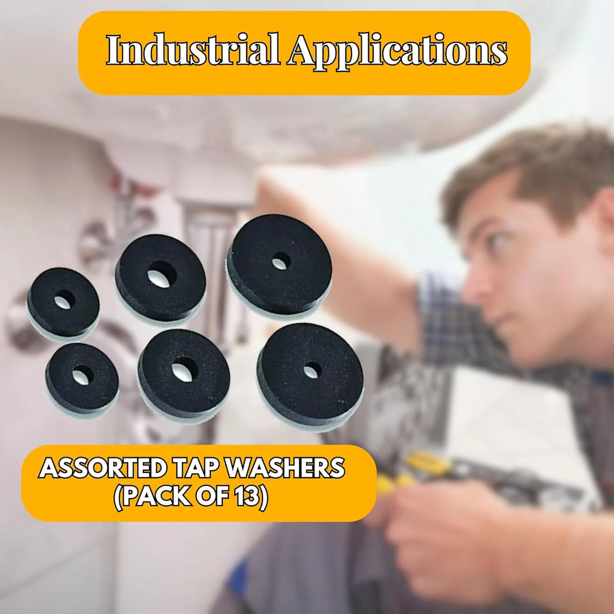 Rubber Tap Washers Assortment Pack 13 Pieces 3/8 1/2 3/4 4