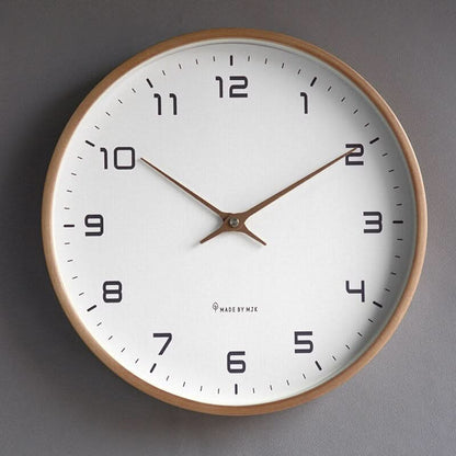 Silent Wooden Wall Clock Ø 25/30 cm with Rose Gold Hands 0