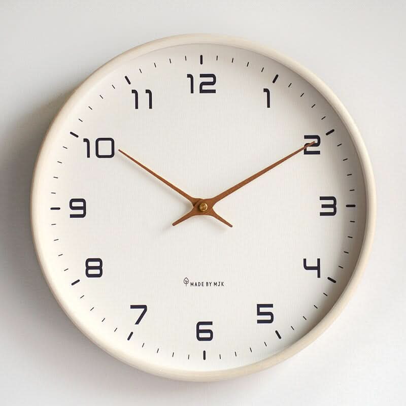 Silent Wooden Wall Clock Ø 25/30 cm with Rose Gold Hands 1