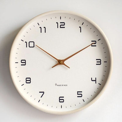 Silent Wooden Wall Clock Ø 25/30 cm with Rose Gold Hands 1