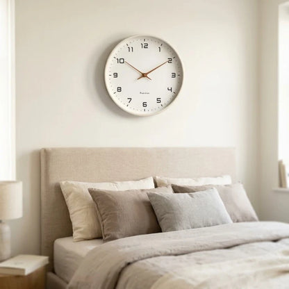 Silent Wooden Wall Clock Ø 25/30 cm with Rose Gold Hands 2
