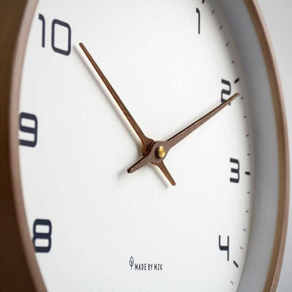 Silent Wooden Wall Clock Ø 25/30 cm with Rose Gold Hands 5