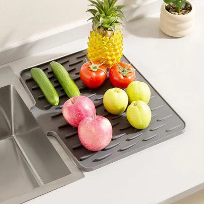 Silicone Drying Mat Gray Flexible Heat-Resistant Kitchen Accessory 3