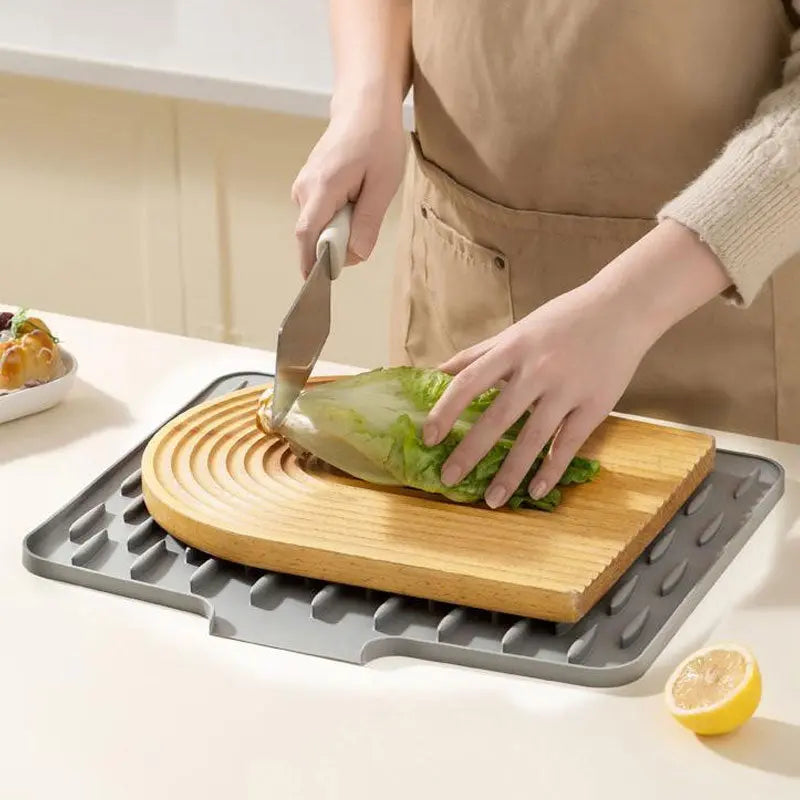 Silicone Drying Mat Gray Flexible Heat-Resistant Kitchen Accessory 4