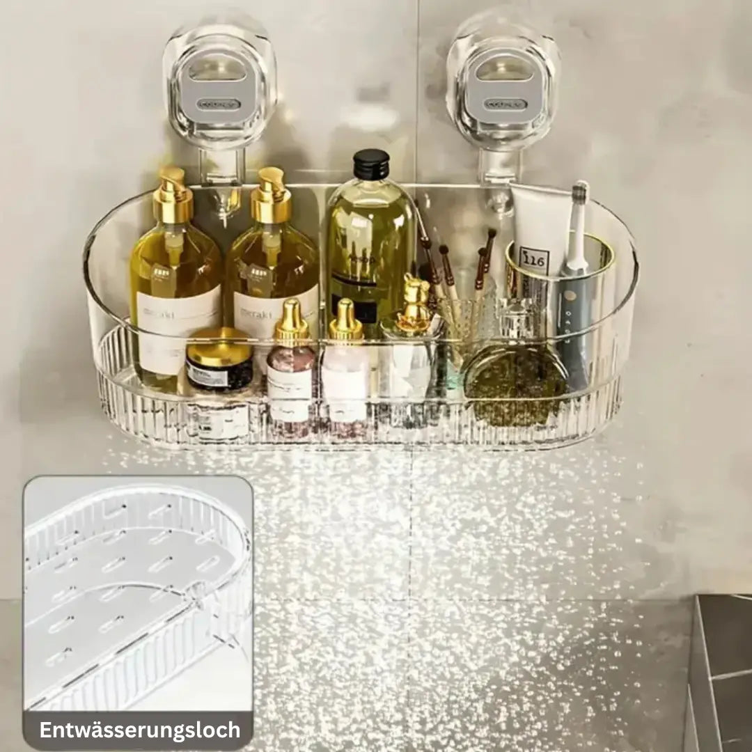 Snap-On Shower Storage Box Transparent Gray 1