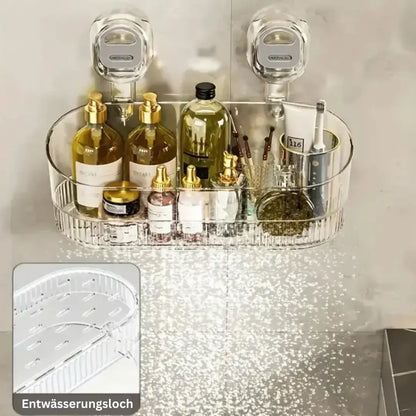 Snap-On Shower Storage Box Transparent Gray 1