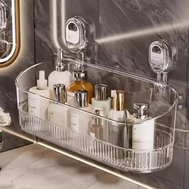 Snap-On Shower Storage Box Transparent Gray 6