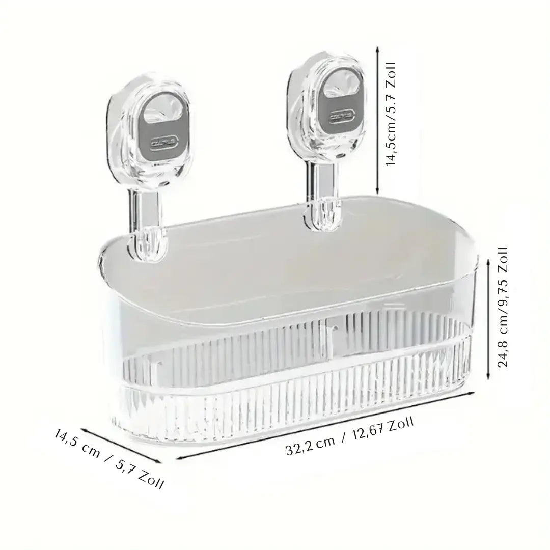 Snap-On Shower Storage Box Transparent Gray 8