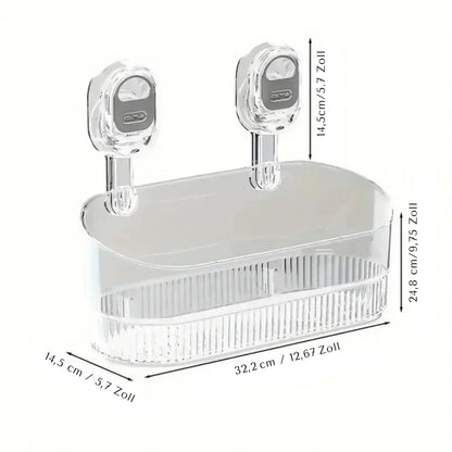 Snap-On Shower Storage Box Transparent Gray 8