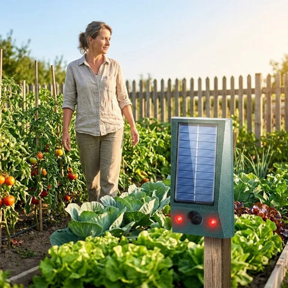 Solar Animal Repeller with Ultrasound and LED Flash | Outdoor Pest Control 1