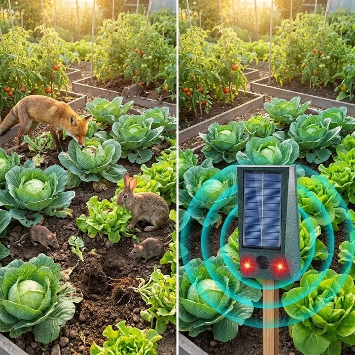 Solar Animal Repeller with Ultrasound and LED Flash | Outdoor Pest Control 2