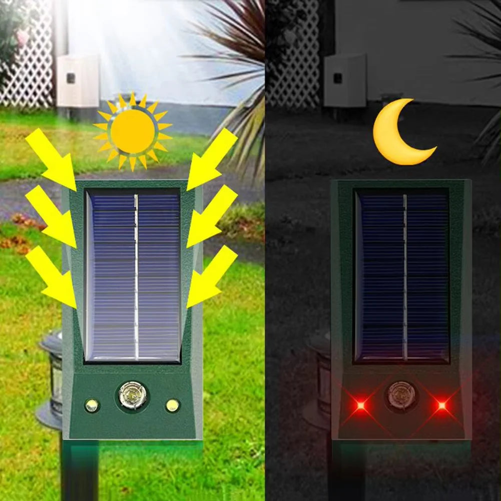 Solar Animal Repeller with Ultrasound and LED Flash | Outdoor Pest Control 4