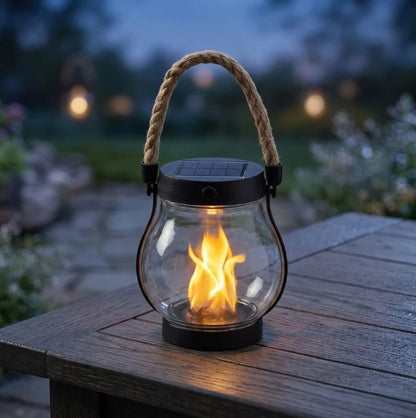 Solar Flame Lantern | Outdoor Weatherproof Flickering Light 0