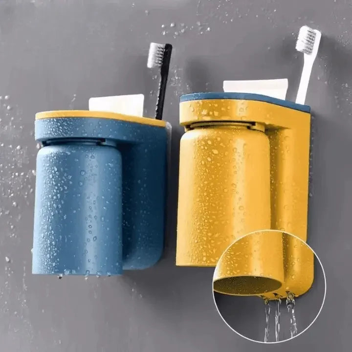 Wall-Mount Toothbrush Holder | Adhesive Bathroom Organizer 2