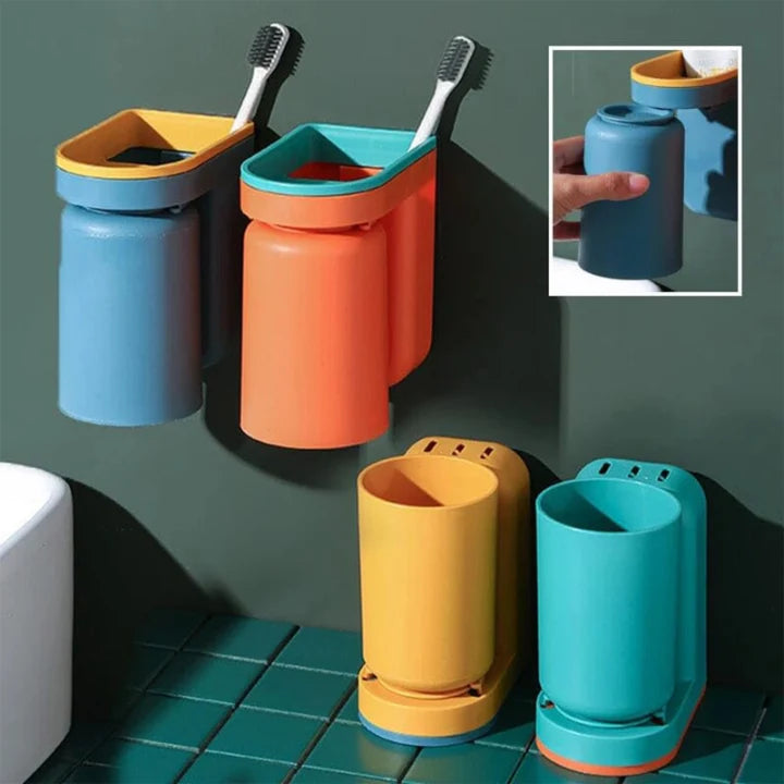 Wall-Mount Toothbrush Holder | Adhesive Bathroom Organizer 3