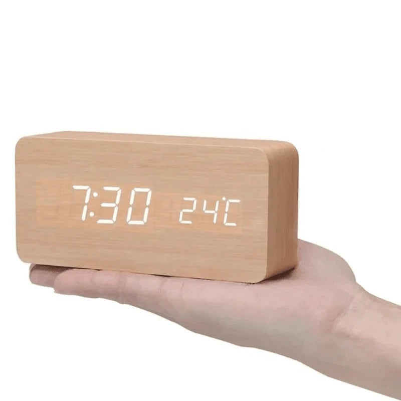Woodsense | LED Wooden Voice-Controlled Clock 10