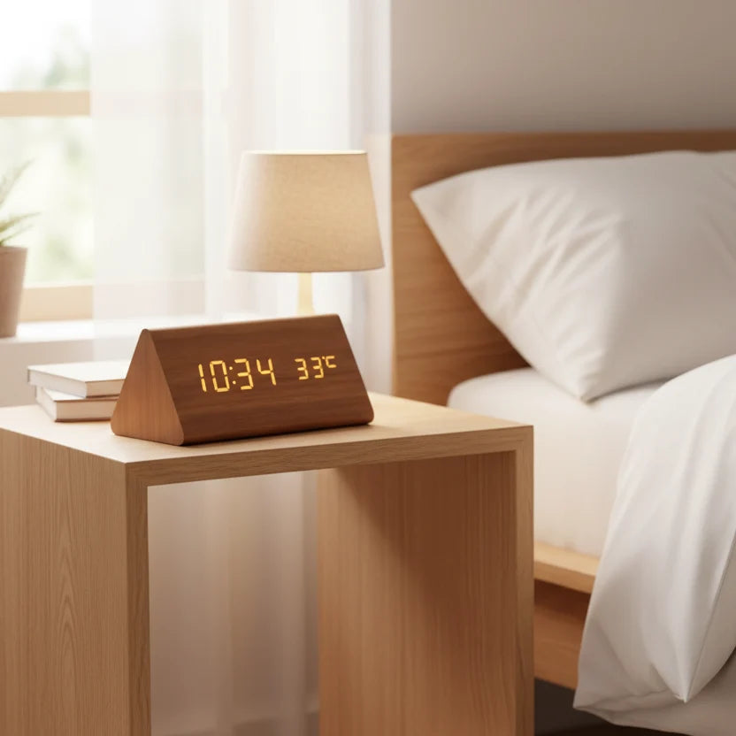 Woodsense | LED Wooden Voice-Controlled Clock 3
