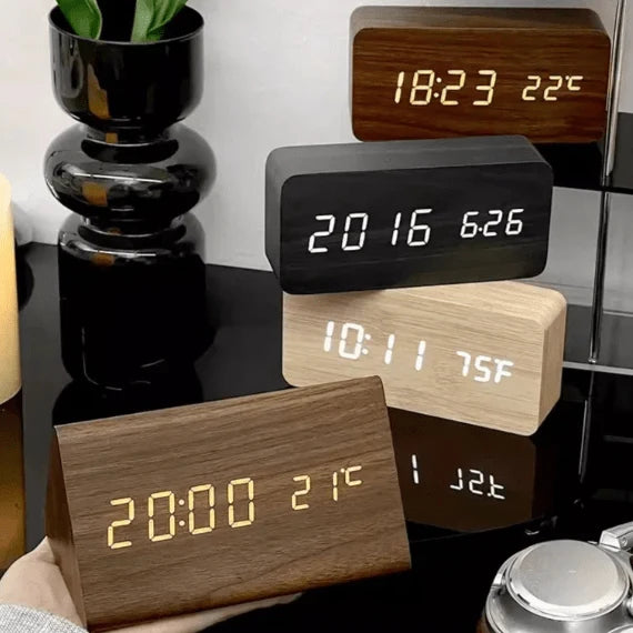 Woodsense | LED Wooden Voice-Controlled Clock 4